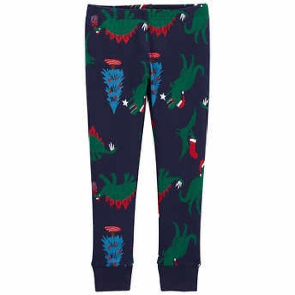 Carter's Kids' 4-piece Holiday Pajamas, Green - Picture 4 of 8